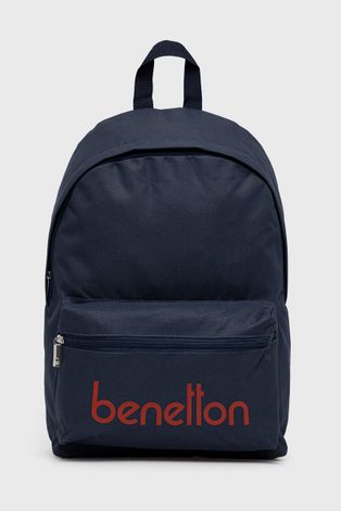 Dětský batoh United Colors of Benetton tmavomodrá barva, velký, s potiskem