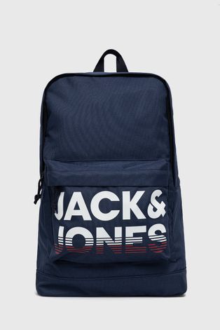 Batoh Jack & Jones pánský, tmavomodrá barva, velký, s potiskem