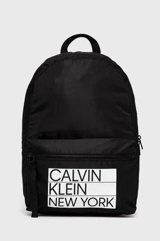 Calvin Klein Plecak męski kolor czarny duży z nadrukiem