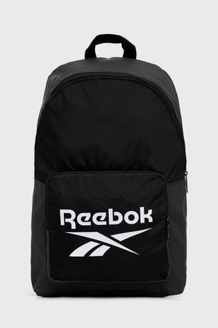 Раница Reebok Classic в черно голям размер с принт