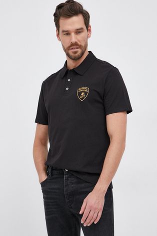 Polo majica LAMBORGHINI za muškarce, boja: crna