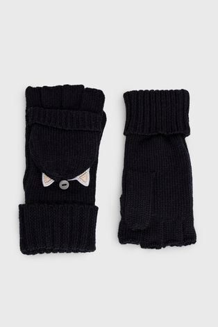 Вълнени ръкавици Karl Lagerfeld дамски в черно