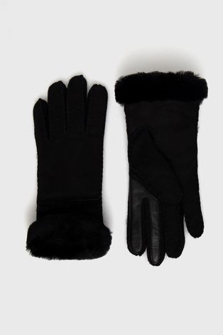 UGG Rękawiczki zamszowe damskie kolor czarny