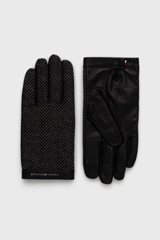 Ръкавици с вълна Tommy Hilfiger мъжки в черно