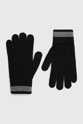 Ръкавици с вълна EA7 Emporio Armani мъжки в черно