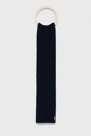 Šála Polo Ralph Lauren dámská, tmavomodrá barva, hladká
