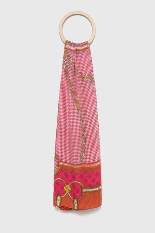 Šátek Guess dámský, růžová barva, vzorovaný