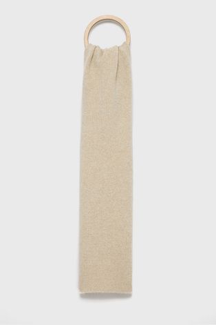 Marella Szalik z domieszką wełny kolor kremowy gładki