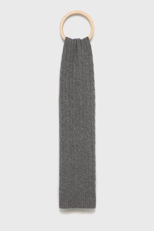 Polo Ralph Lauren Szalik wełniany kolor szary gładki