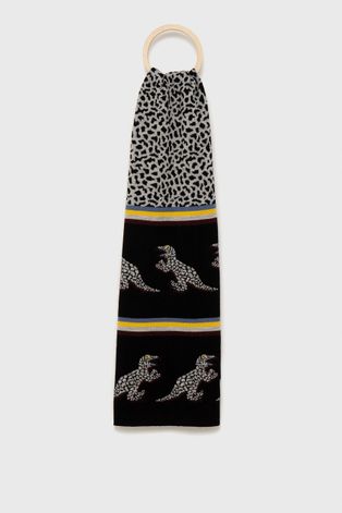 Вовняний шарф PS Paul Smith колір чорний візерунок
