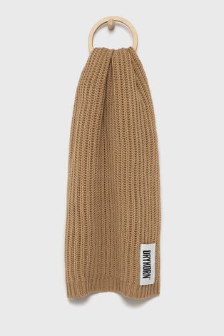 Вовняний шарф Drykorn колір коричневий гладкий