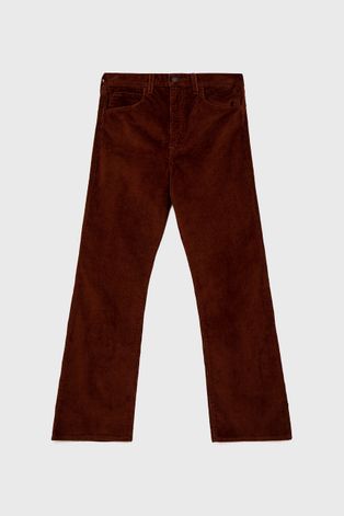 Levi's Spodnie sztruksowe damskie kolor brązowy dzwony high waist