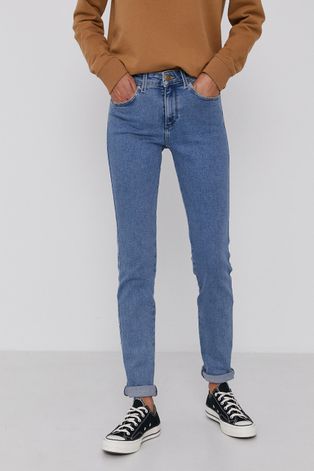 Wrangler jeansy Slim Static Stone damskie high waist