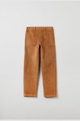 Дитячі штани OVS колір коричневий гладке