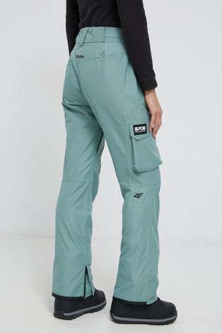 4F Spodnie damskie kolor zielony