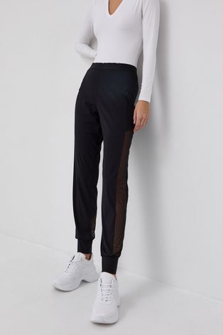 Wolford Pantaloni femei, culoarea negru, mulat, high waist