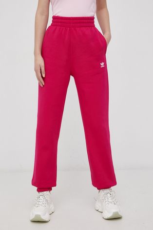 Панталон adidas Originals дамски в розово с изчистен дизайн