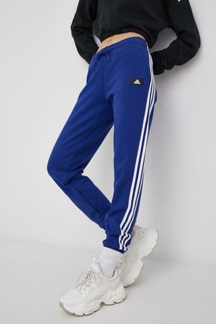 Adidas Performance nadrág kék, női, nyomott mintás