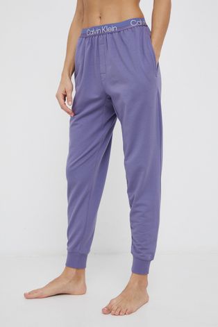 Calvin Klein Underwear Spodnie piżamowe damskie kolor fioletowy