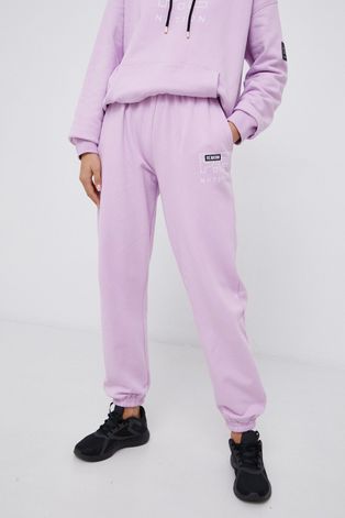 Бавовняні штани P.E Nation жіночі колір фіолетовий гладкі