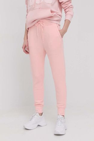 UGG spodnie damskie kolor różowy gładkie