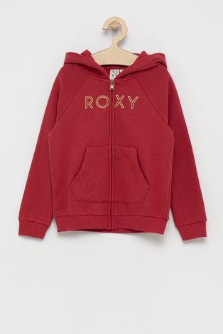 Dječja dukserica Roxy boja: crvena, s kapuljačom