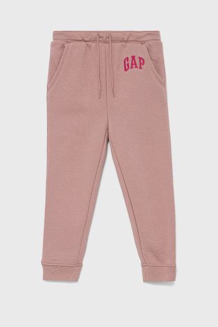 GAP Spodnie dziecięce kolor różowy wzorzyste