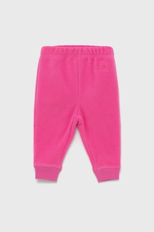 GAP Spodnie dziecięce kolor różowy gładkie
