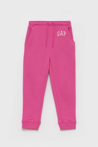 Dětské kalhoty GAP růžová barva, hladké