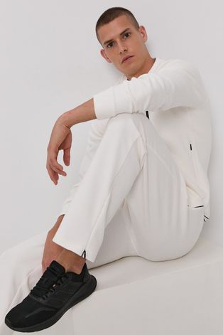 Guess Spodnie męskie kolor biały gładkie