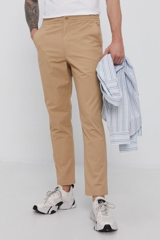 Polo Ralph Lauren Spodnie męskie kolor beżowy proste