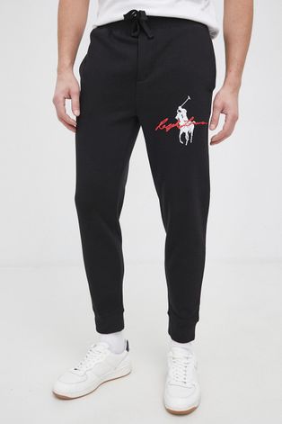 Polo Ralph Lauren Spodnie męskie kolor czarny z nadrukiem