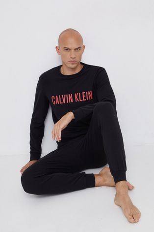Calvin Klein Underwear Spodnie piżamowe męskie kolor czarny gładkie