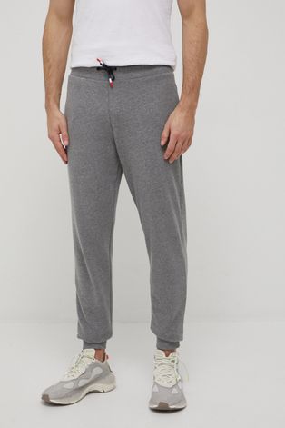 Памучен спортен панталон Rossignol мъжко в сиво с изчистен дизайн