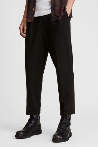 AllSaints Spodnie męskie kolor czarny dopasowane