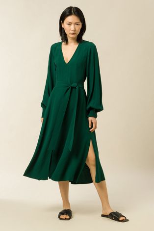 Сукня Ivy & Oak Dionne колір зелений midi розкльошена