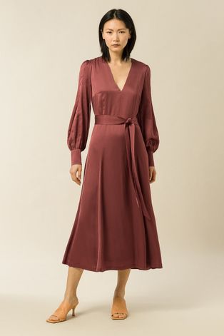 Сукня Ivy & Oak Dena колір коричневий midi розкльошена