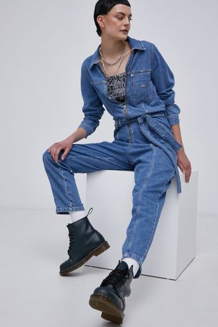 Джинсовий комбінезон Tommy Jeans з бавовни