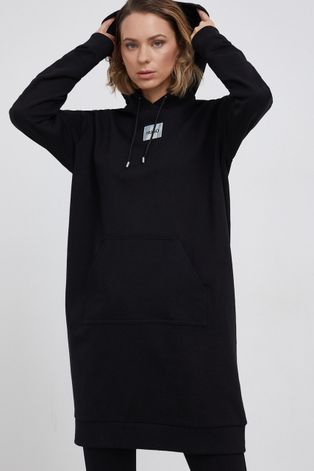 Šaty Hugo dámské, černá barva, s aplikací