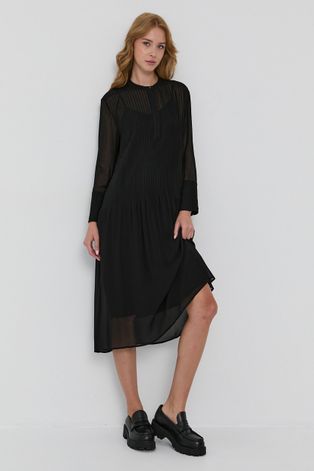 Šaty Samsoe Samsoe čierna farba, mini, rovné