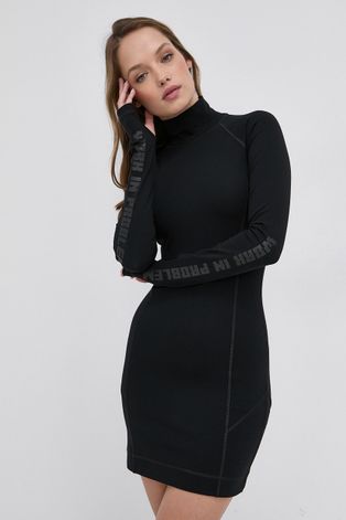 Φόρεμα Diesel χρώμα: μαύρο
