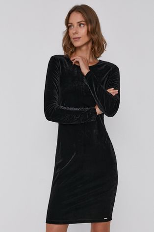 Armani Exchange Sukienka kolor czarny mini dopasowana