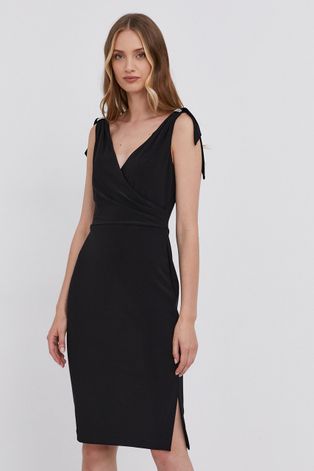 Šaty Lauren Ralph Lauren čierna farba, mini, priliehavé
