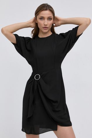 The Kooples Sukienka kolor czarny mini rozkloszowana