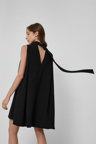 Šaty Victoria Victoria Beckham čierna farba, mini, oversize