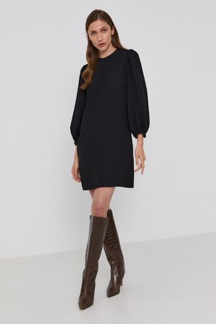 Šaty Victoria Victoria Beckham čierna farba, mini, rovné