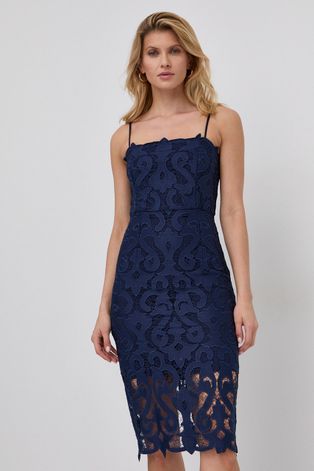 Сукня Bardot колір синій mini пряма