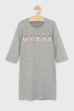 Dívčí šaty Guess šedá barva, mini, jednoduché