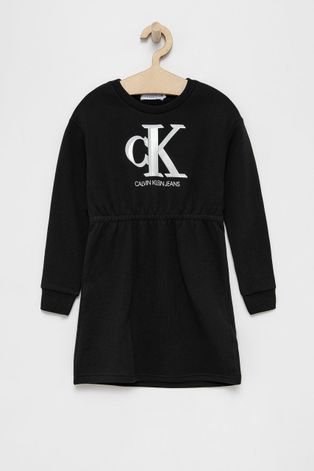 Calvin Klein Jeans Sukienka dziecięca kolor czarny mini prosta