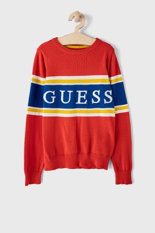 Παιδικό πουλόβερ Guess χρώμα: κόκκινο